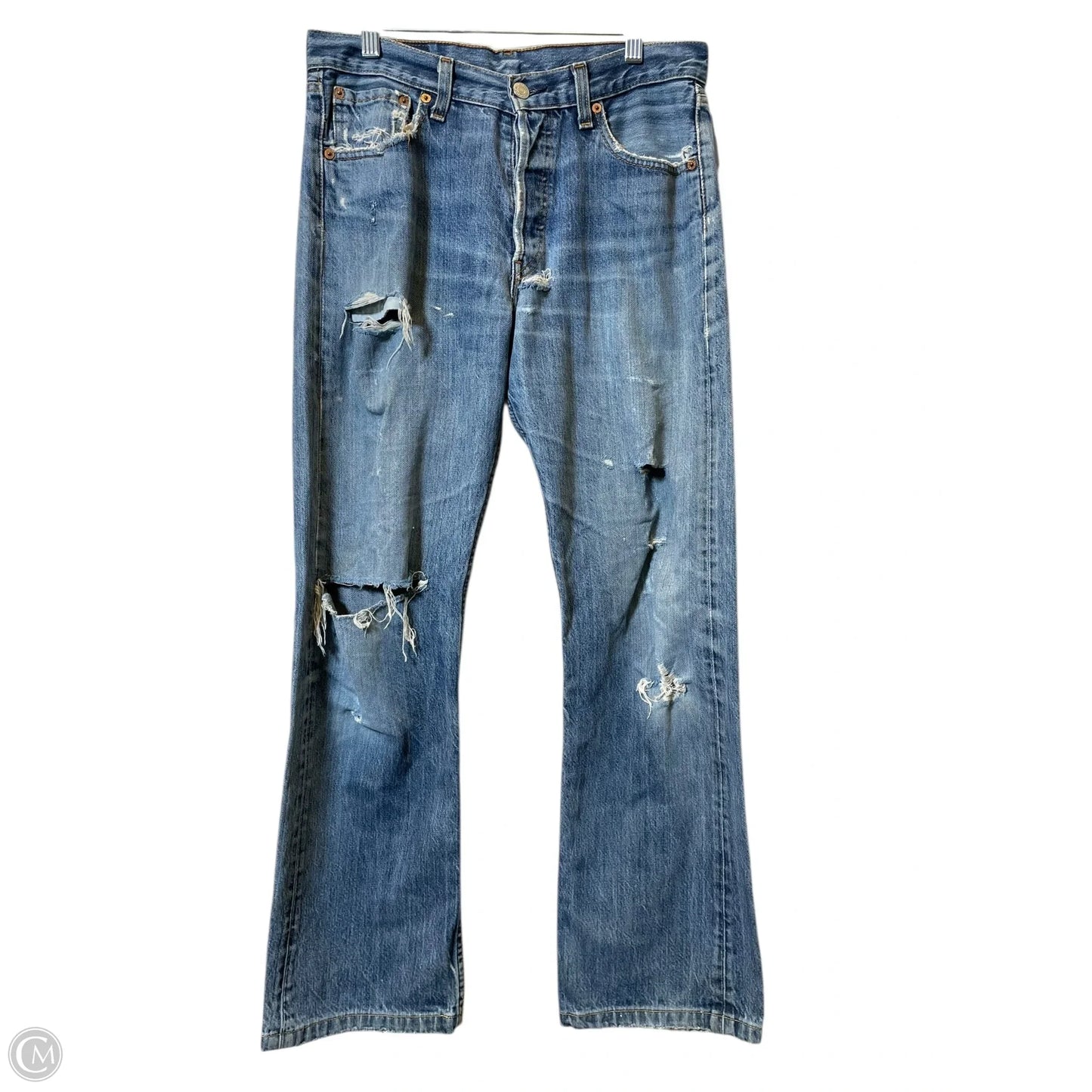 Jeans Straight By Levis In Blue Denim, Size: 10
