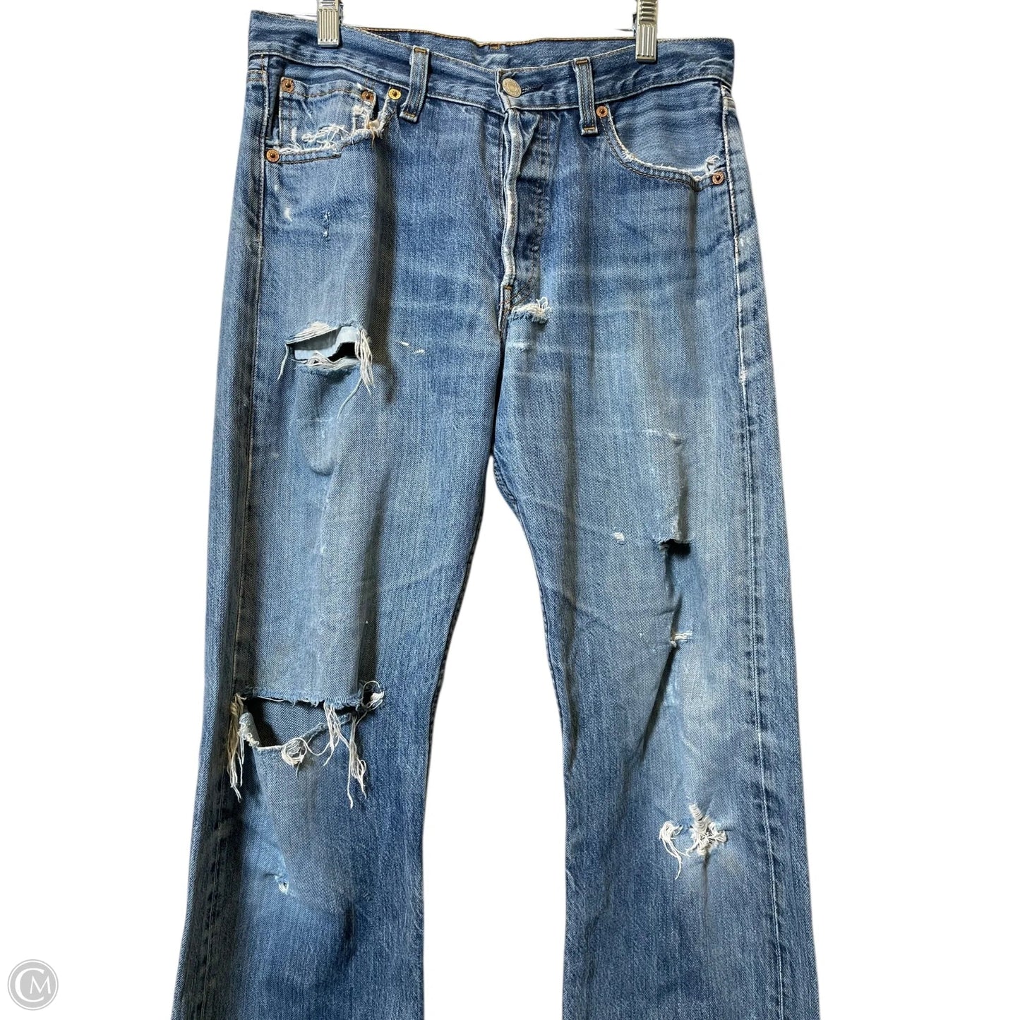 Jeans Straight By Levis In Blue Denim, Size: 10
