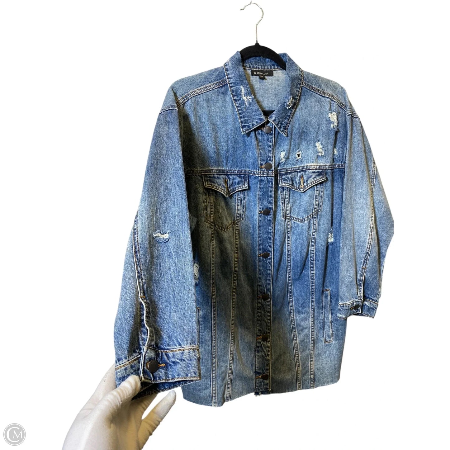 Jacket Denim By Sts Blue In Blue, Size: L