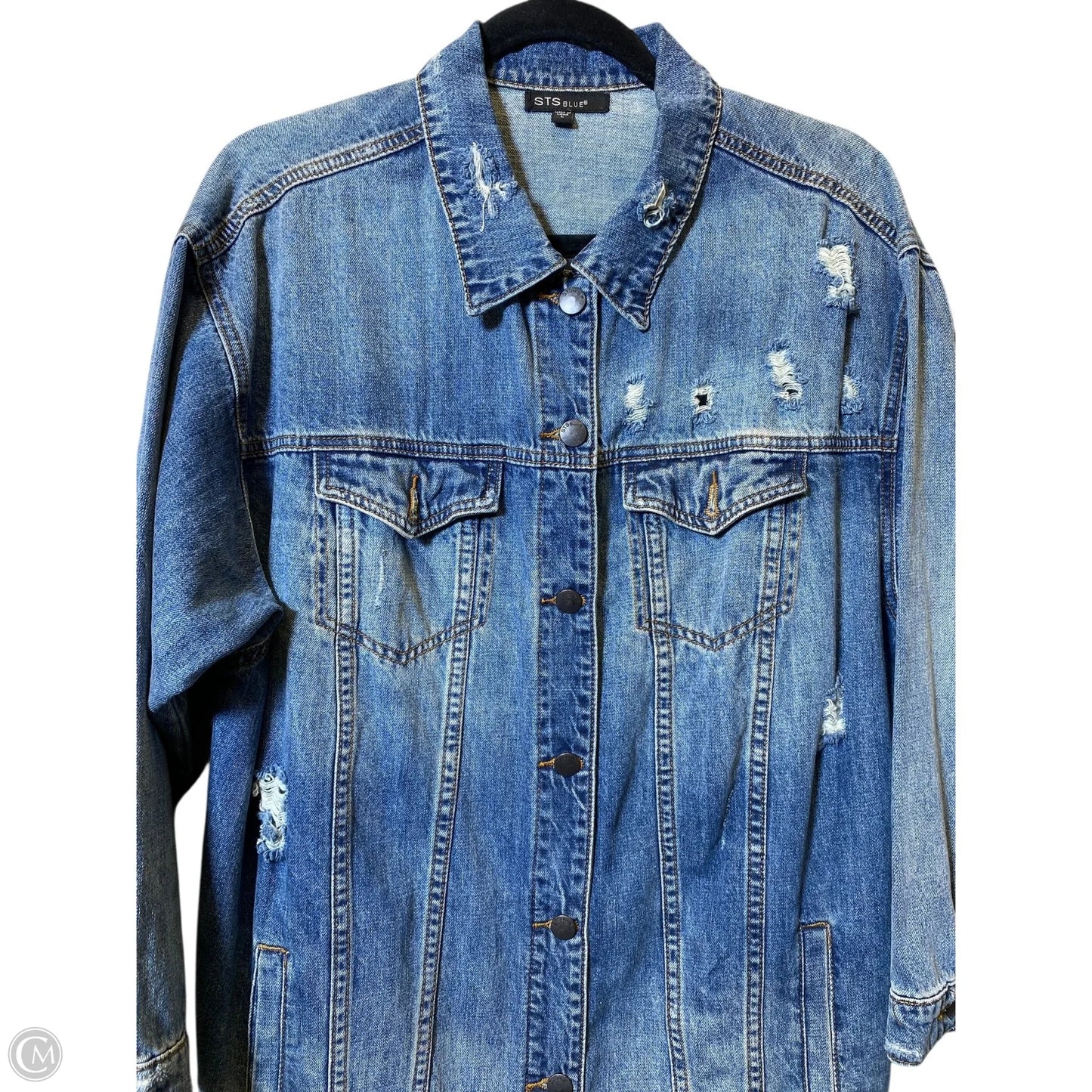 Jacket Denim By Sts Blue In Blue, Size: L