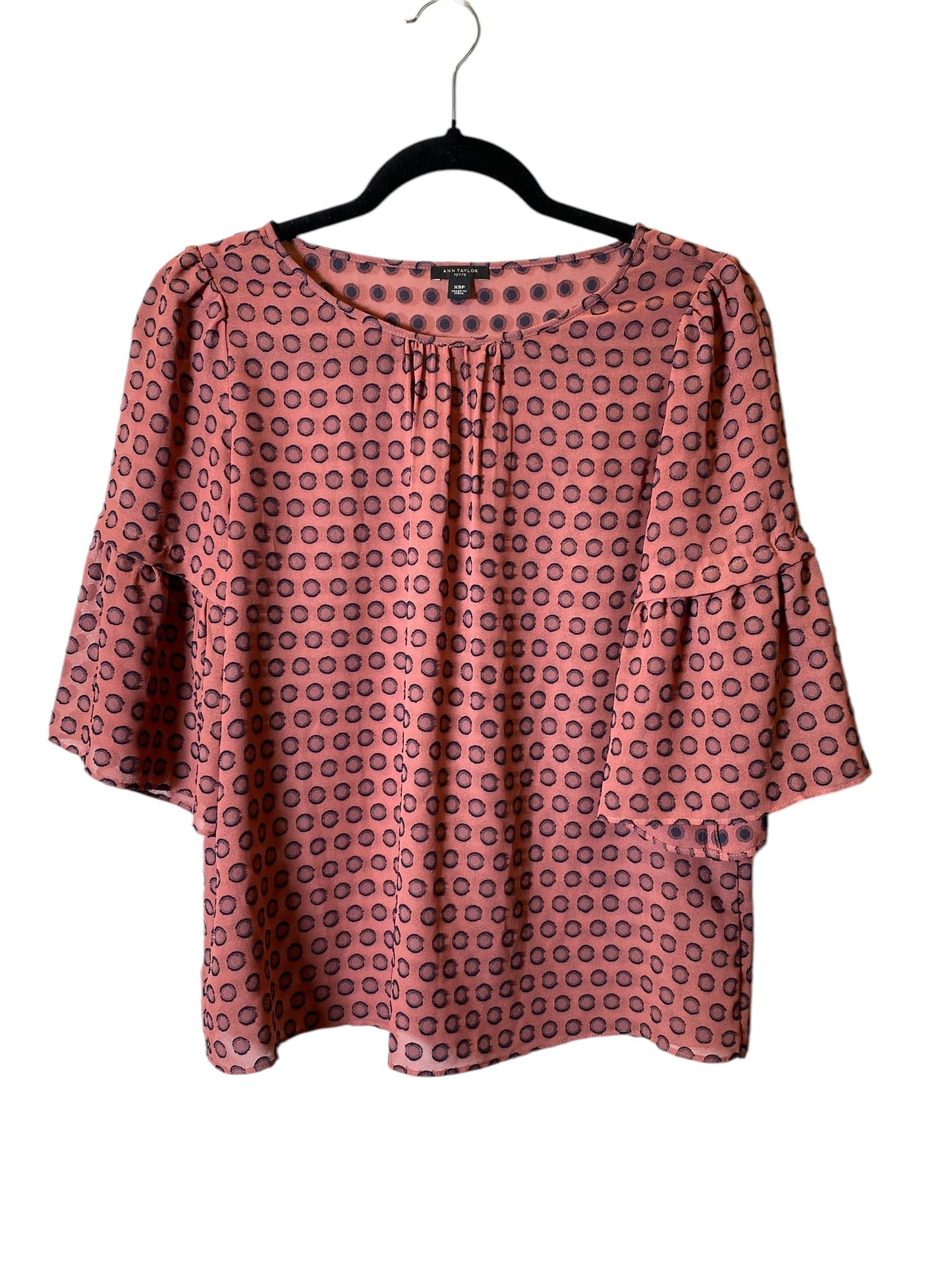 Top 2pc 3/4 Sleeve By Ann Taylor In Polkadot Pattern, Size: Xs