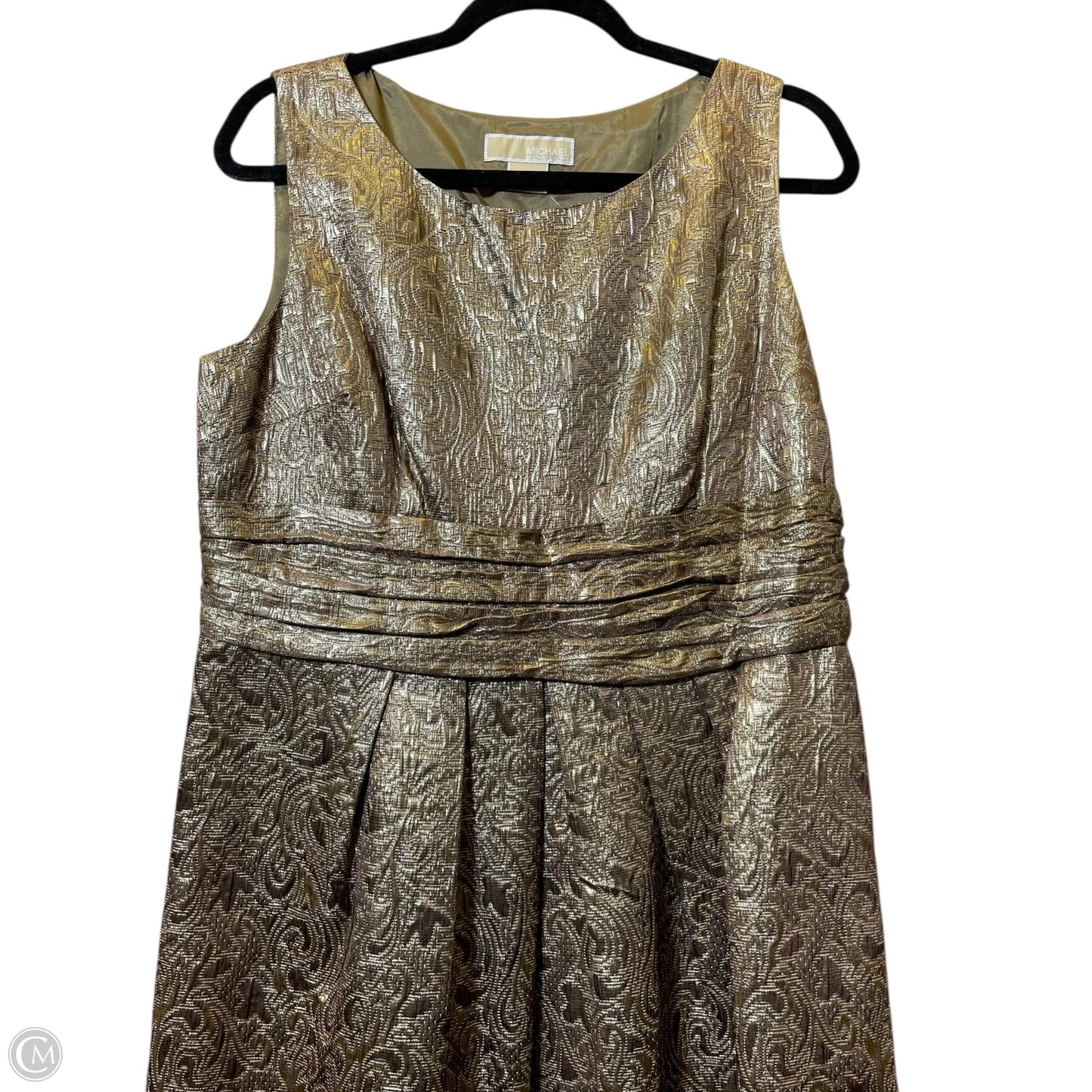 Dress Designer By Michael Kors In Gold, Size: 14