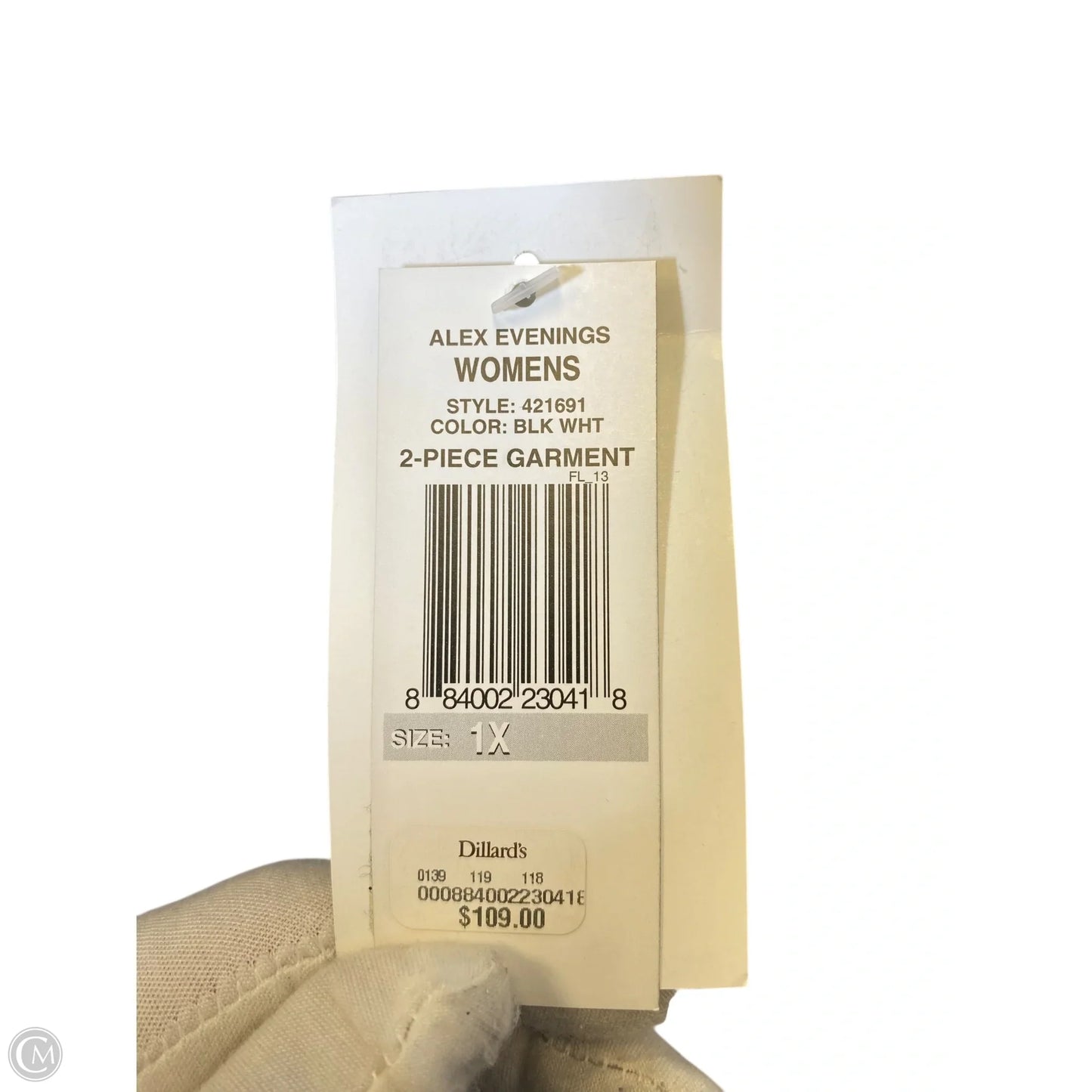 Top 2pc Long Sleeve By Alex In Black & Silver, Size: 1x