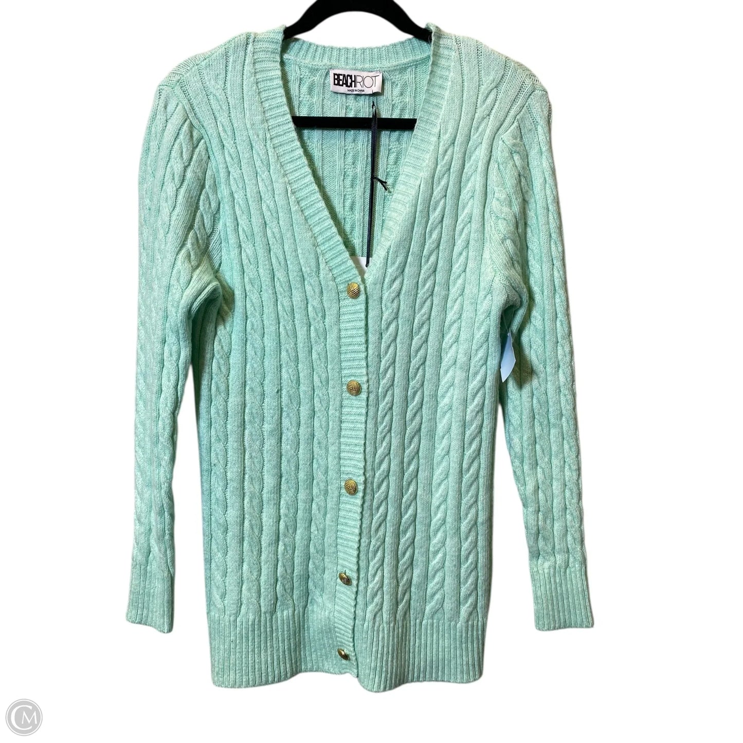 Sweater Cardigan By Beach Riot In Green, Size: Xs