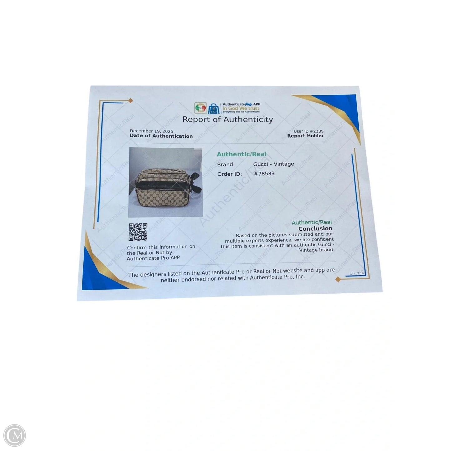 Crossbody Luxury Designer By Gucci, Size: Medium