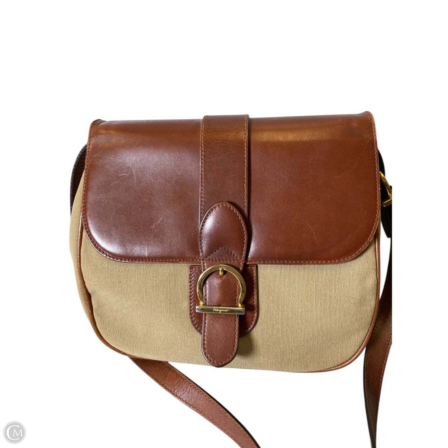 Crossbody Luxury Designer By Ferragamo, Size: Medium