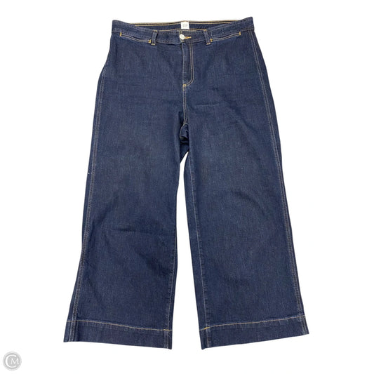 Jeans Wide Leg By Gap In Blue Denim, Size: 14