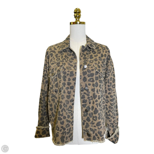 Jacket Denim By Mystree In Animal Print, Size: S
