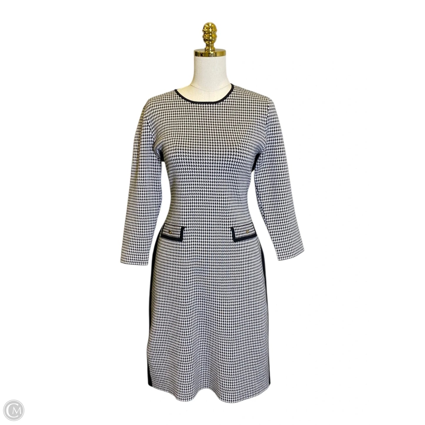 Dress Casual Midi By Dkny In Black & White, Size: M