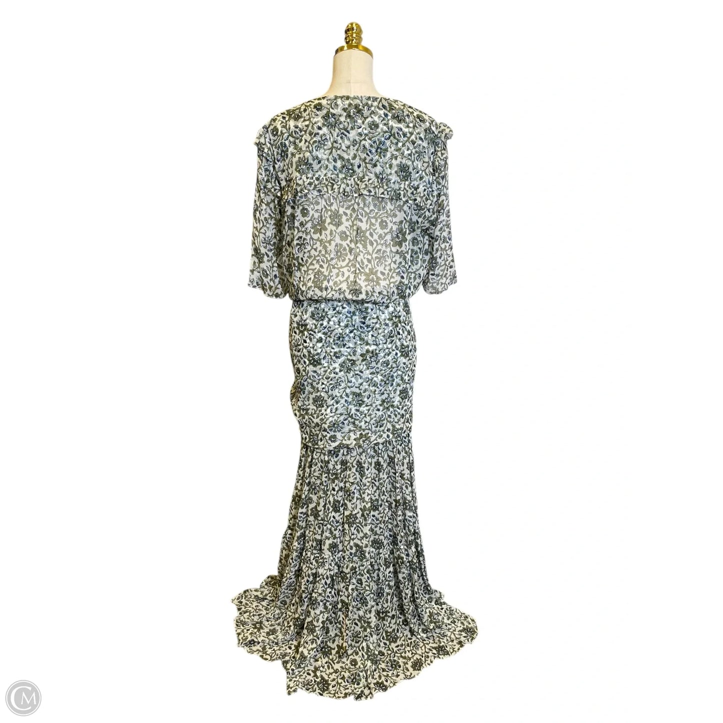 Dress Casual Maxi By Veronica Beard In Green & White, Size: 16