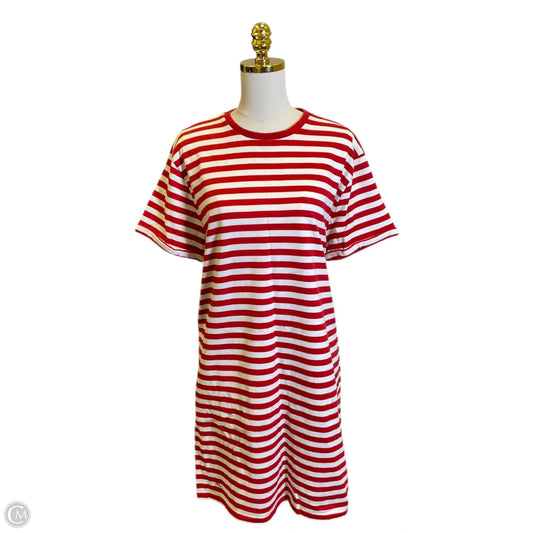 Dress Casual Midi By Polo Ralph Lauren In Red & White, Size: L