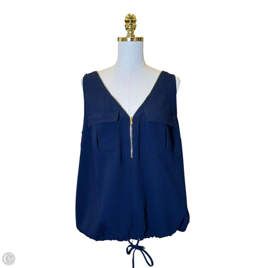 Top Sleeveless By Trina Turk In Navy, Size: Xl