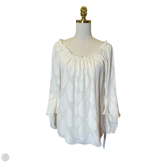 Blouse Designer By Michael Kors In Cream, Size: M