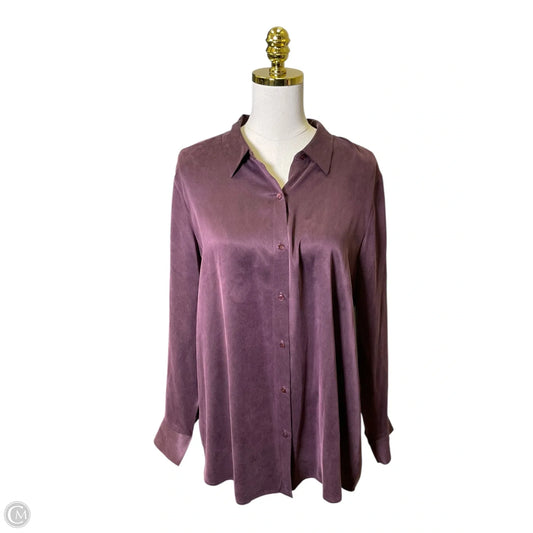 Top Long Sleeve By Eileen Fisher In Maroon, Size: Xl