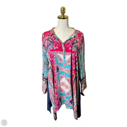 Top Long Sleeve By Johnny Was In Multi-colored, Size: Xl