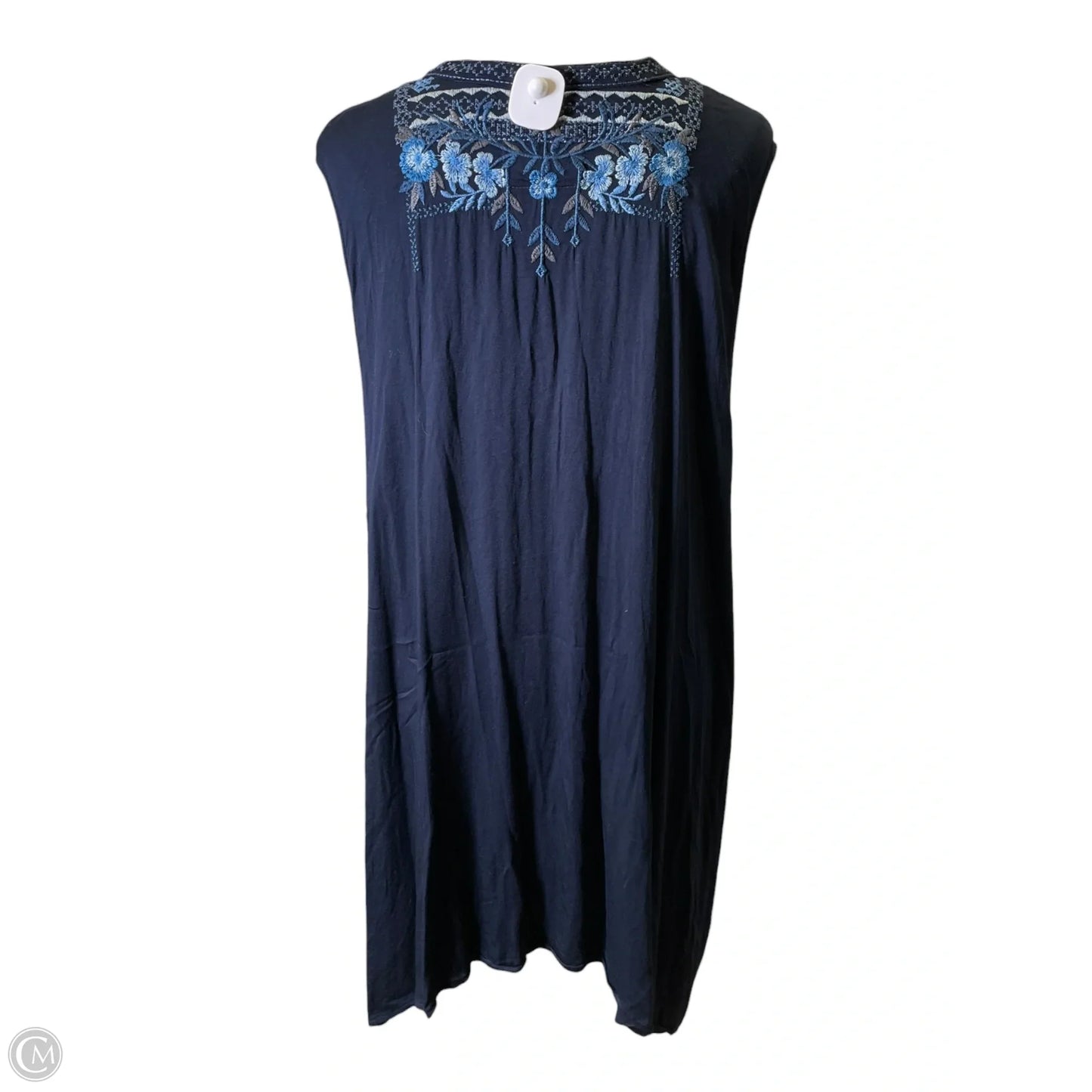 Top Sleeveless By Johnny Was In Navy, Size: Xl
