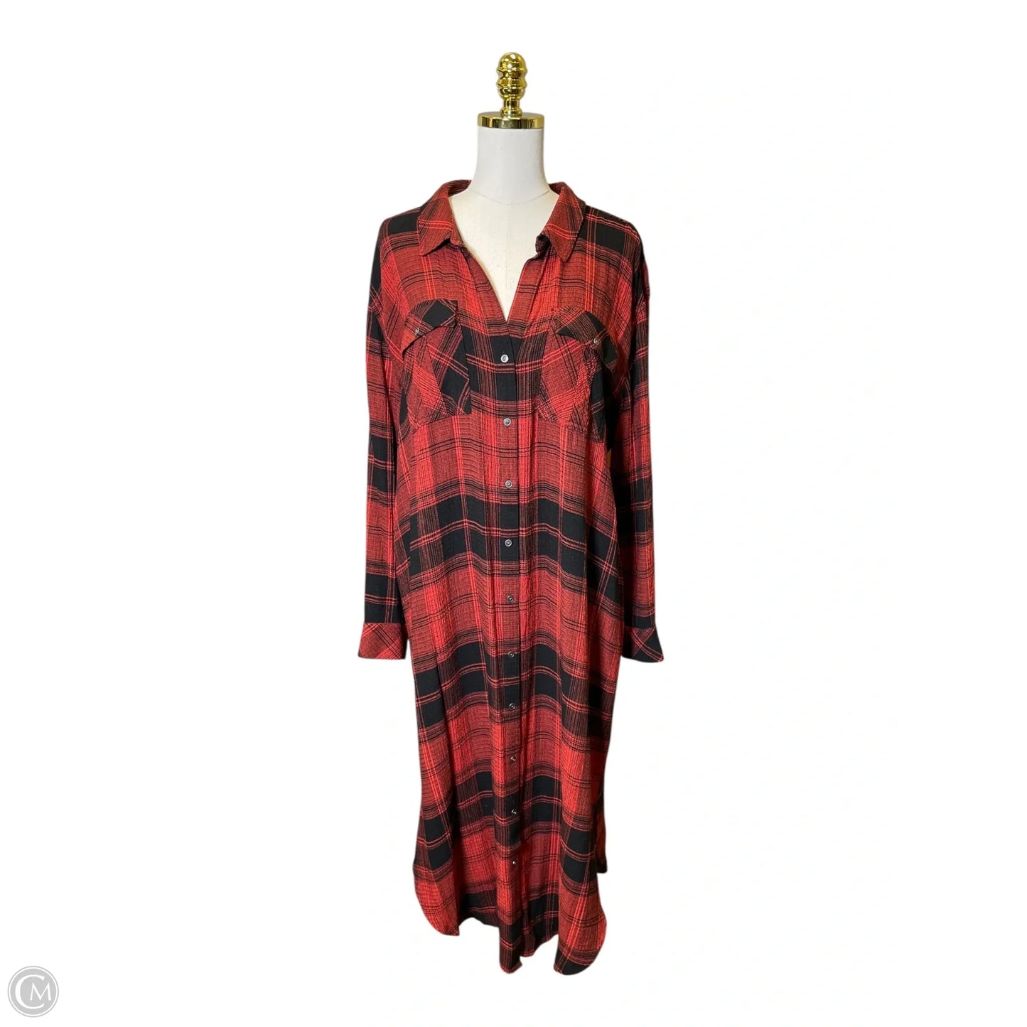 Cardigan By West Bound In Plaid Pattern, Size: Xl