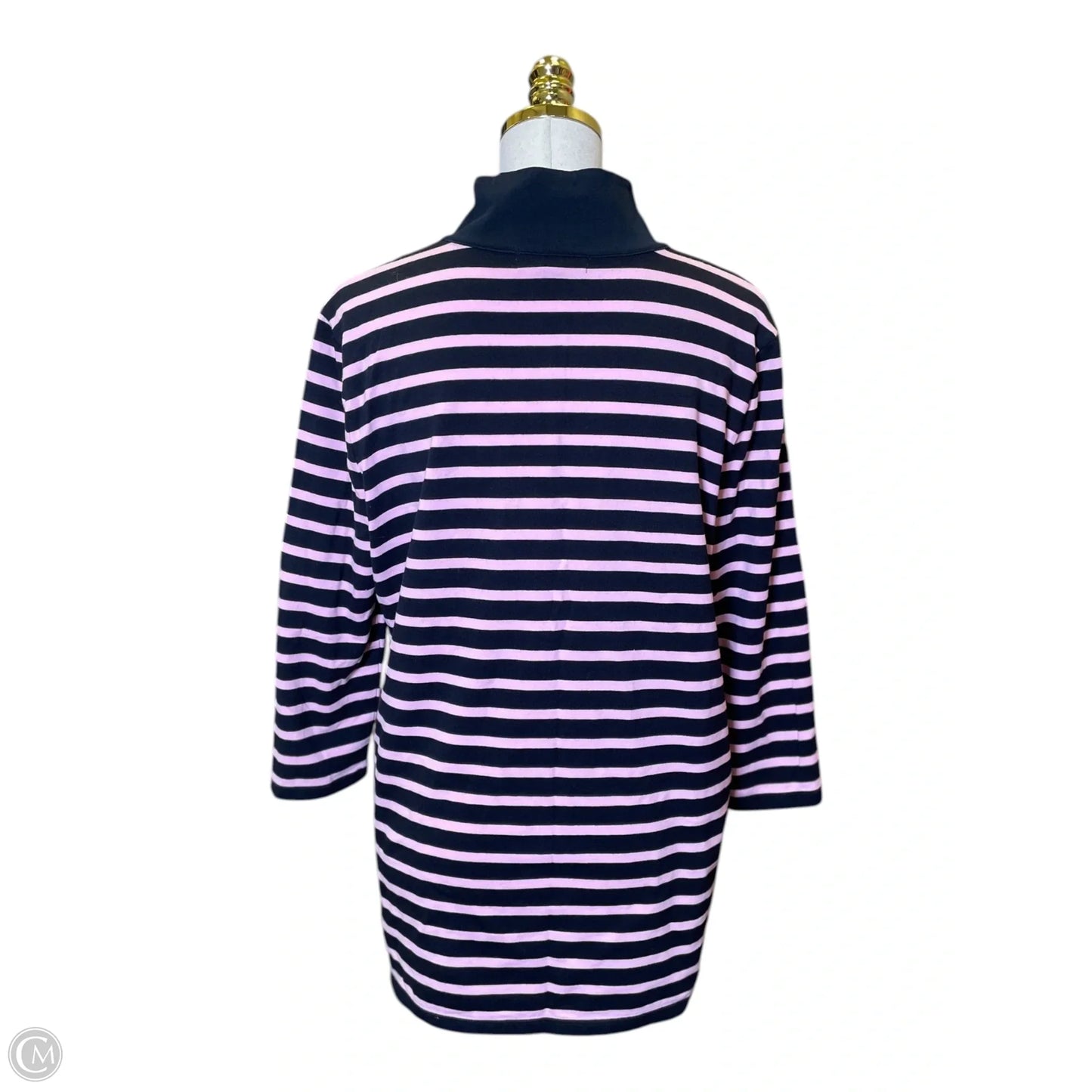 Top 3/4 Sleeve By Ralph Lauren In Striped Pattern, Size: 1x