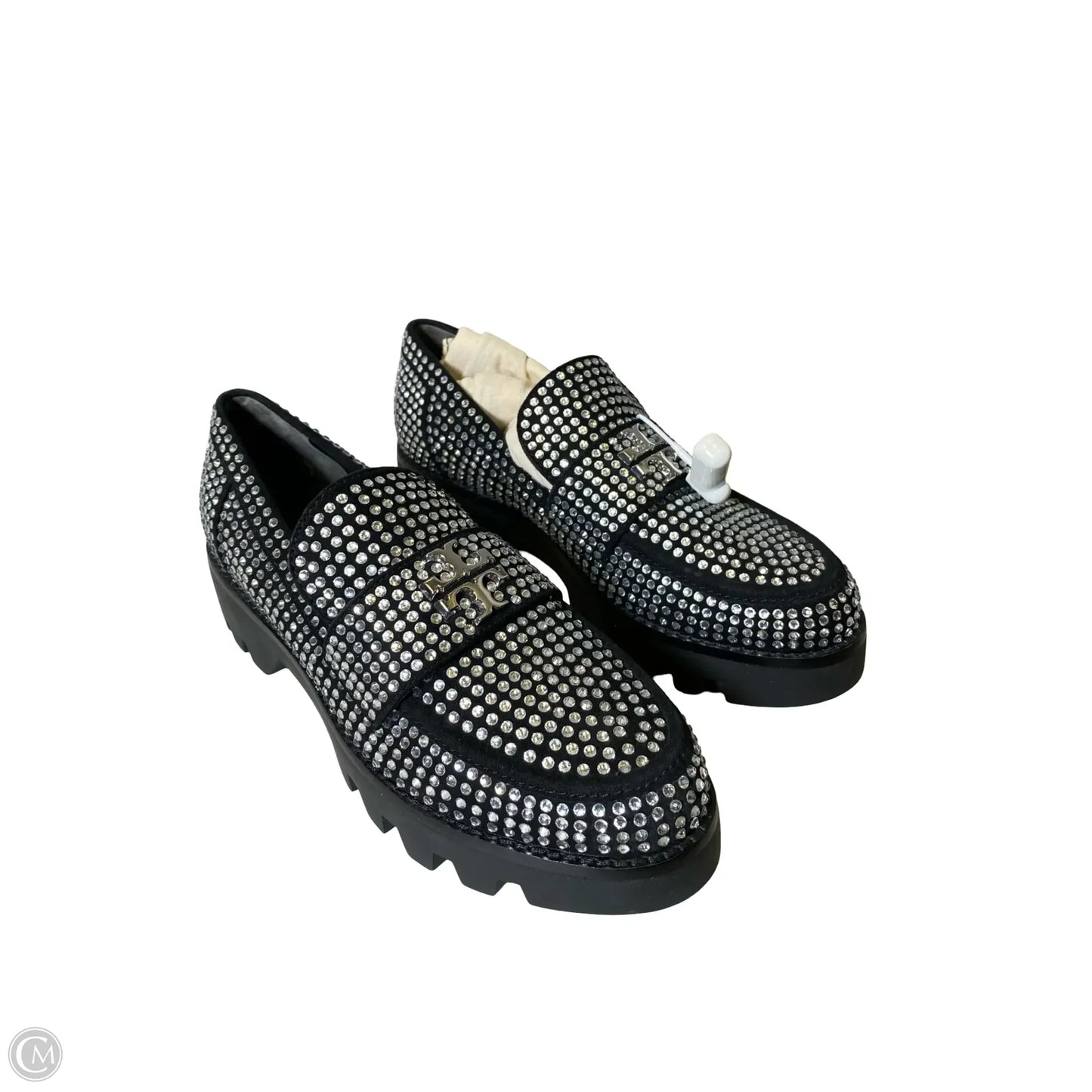 Shoes Designer By Tory Burch In Black & Silver, Size: 8
