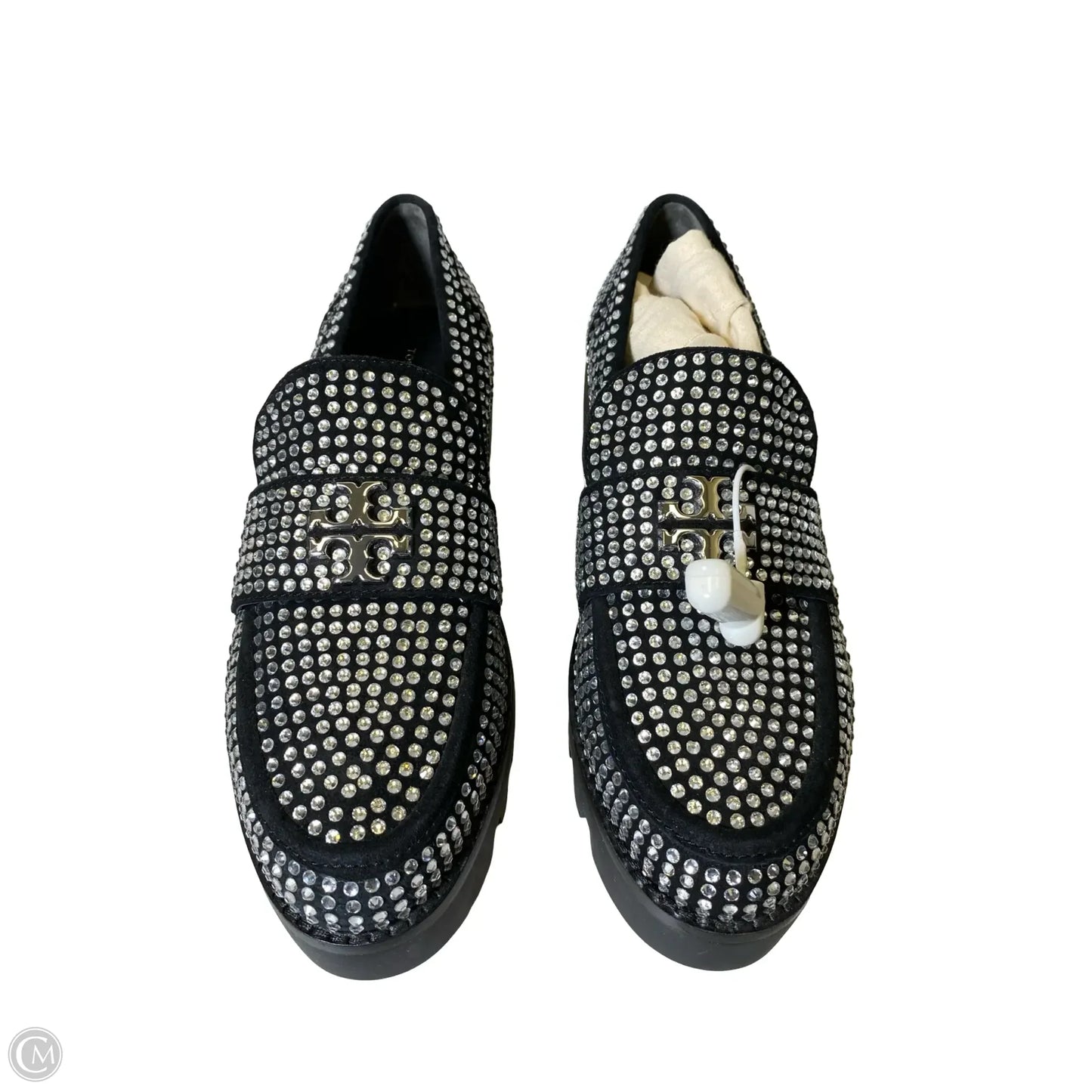 Shoes Designer By Tory Burch In Black & Silver, Size: 8