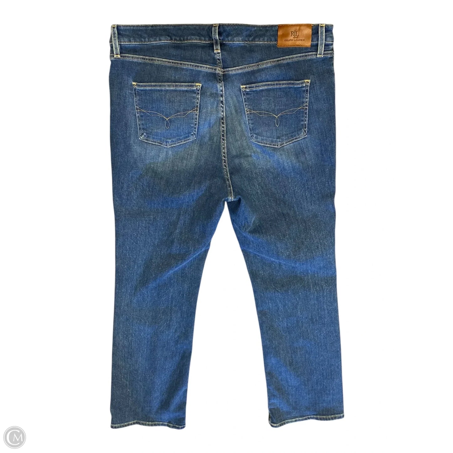 Jeans Straight By Lauren By Ralph Lauren In Blue Denim, Size: 16
