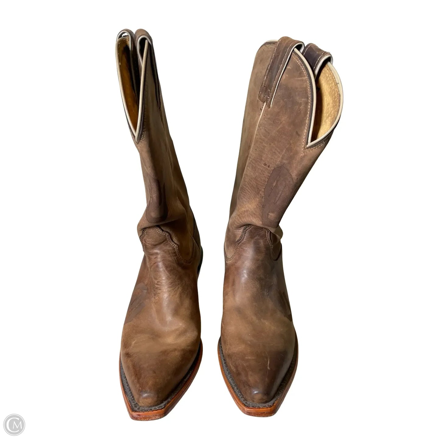 Boots Western Mid-calf Heels By Clothes Mentor In Brown, Size: 7