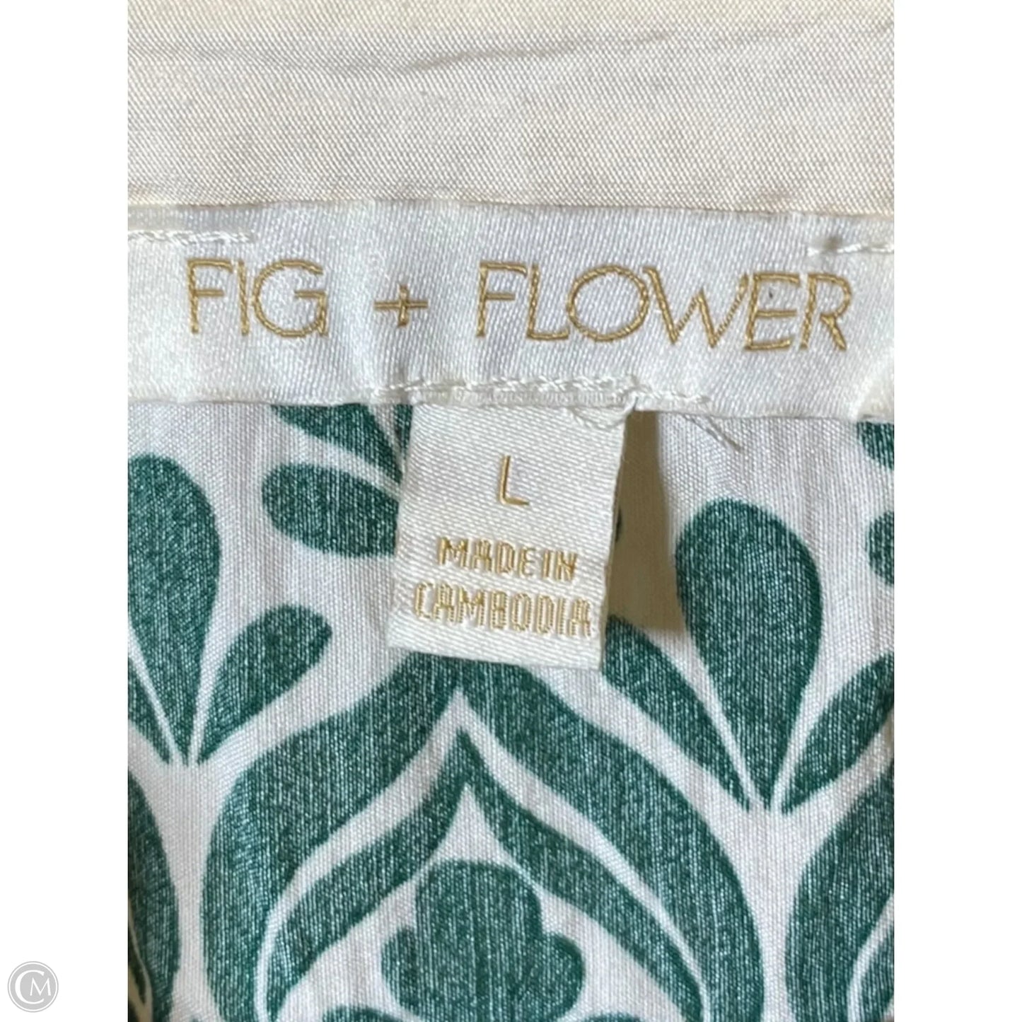Dress Casual Maxi By Figuero & Flower In Cream & Green, Size: L