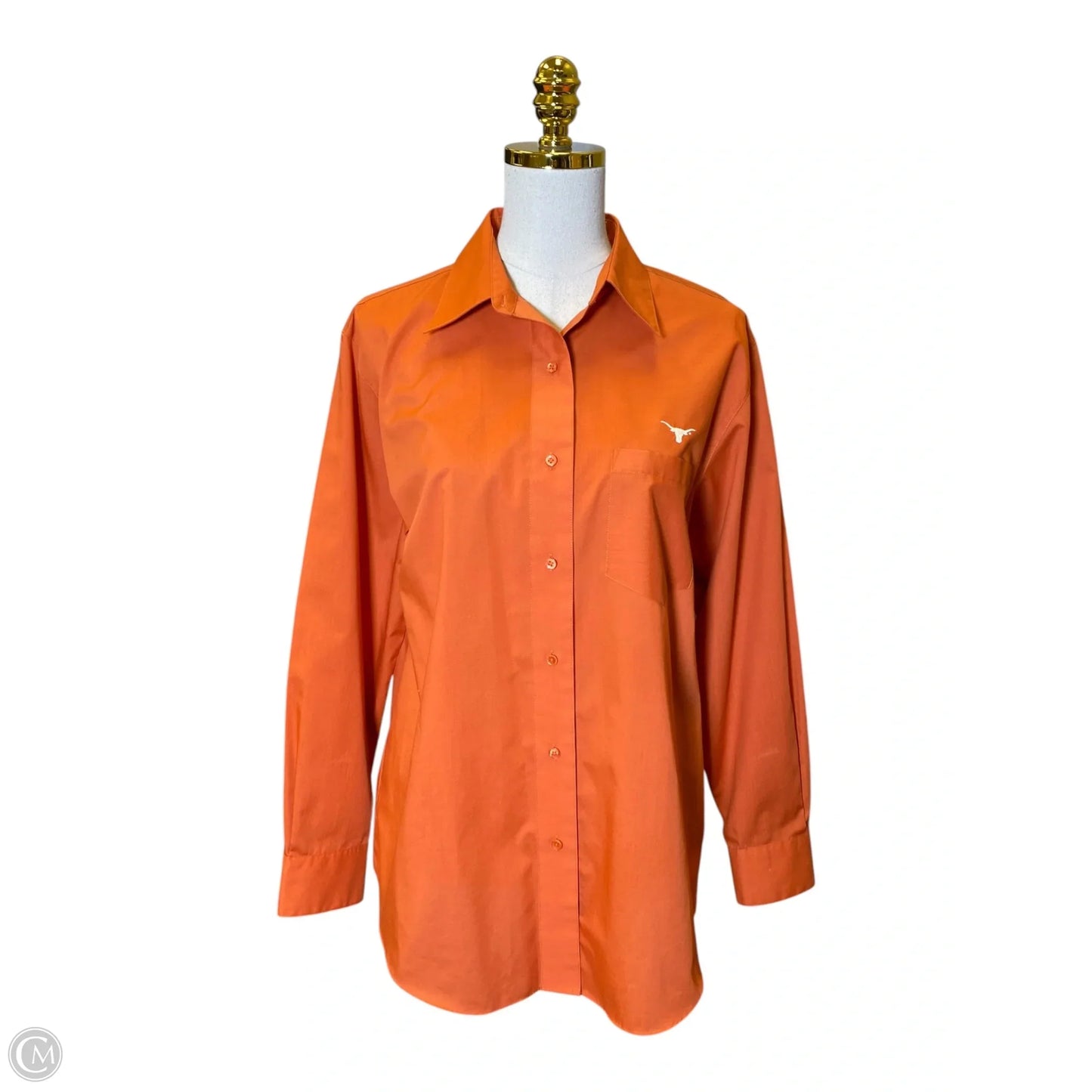 Top Long Sleeve By Foxcroft In Orange, Size: 12