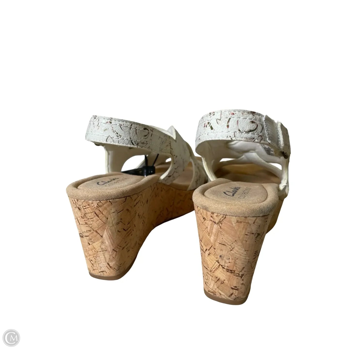 Sandals Heels Wedge By Clarks In White, Size: 7.5