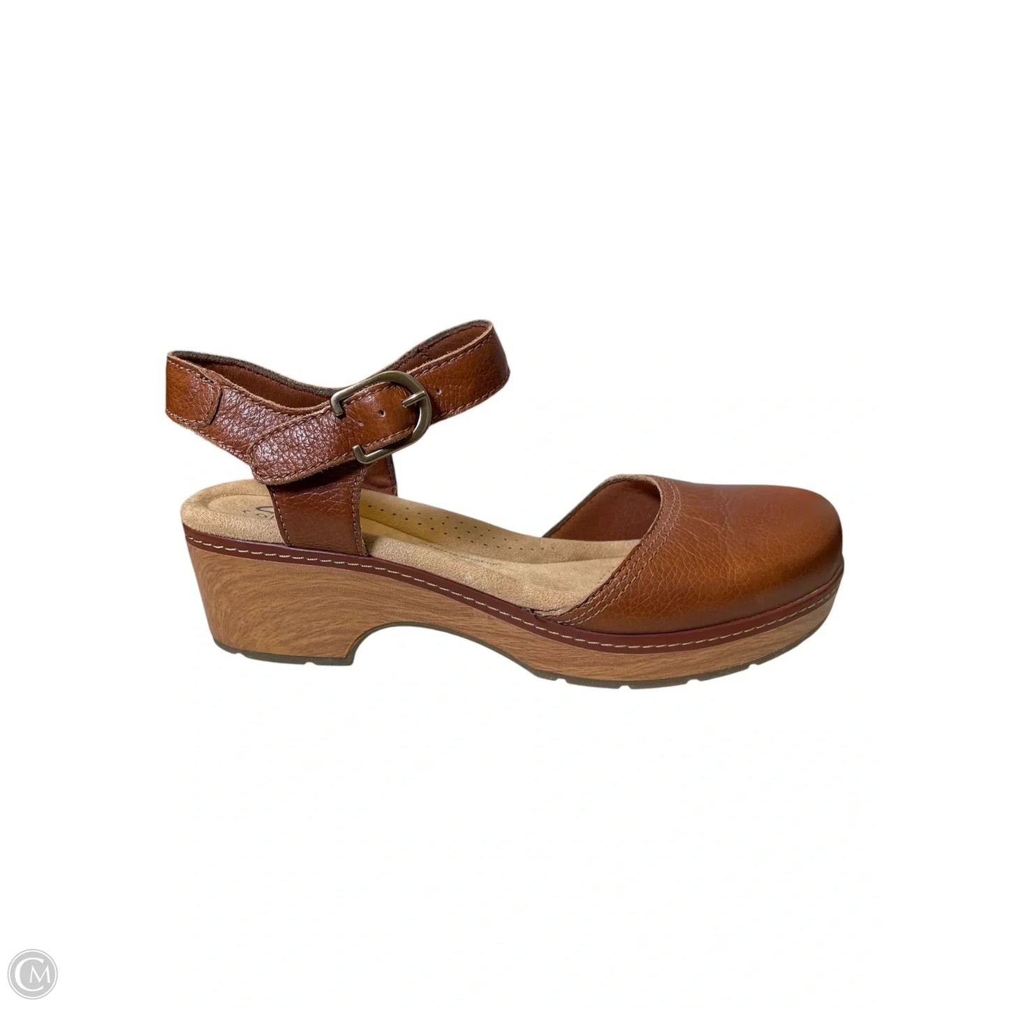 Sandals Heels Block By Clarks In Brown, Size: 10