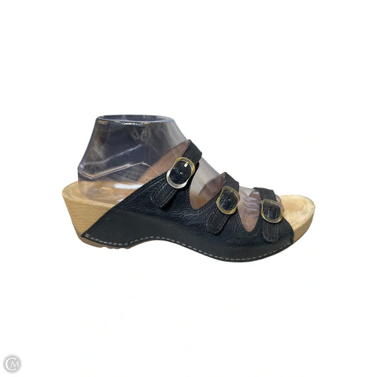 Sandals Heels Wedge By Dansko In Black, Size: 10