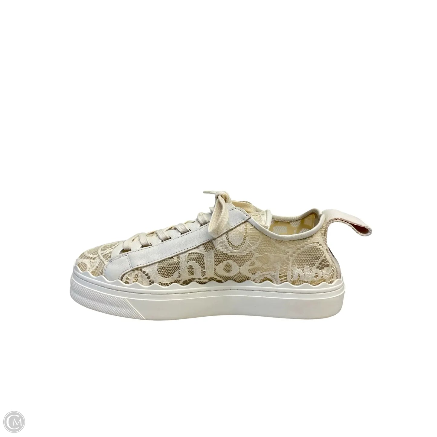 Shoes Luxury Designer By Chloe In Cream, Size: 7.5