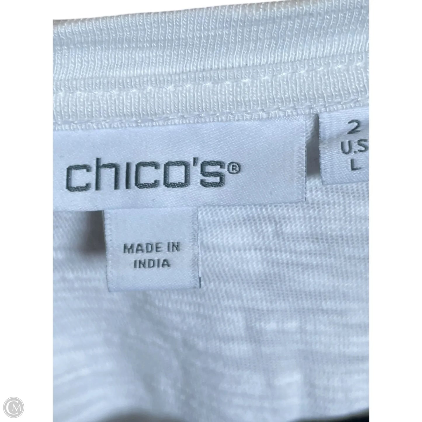 Top Short Sleeve By Chicos In White, Size: L