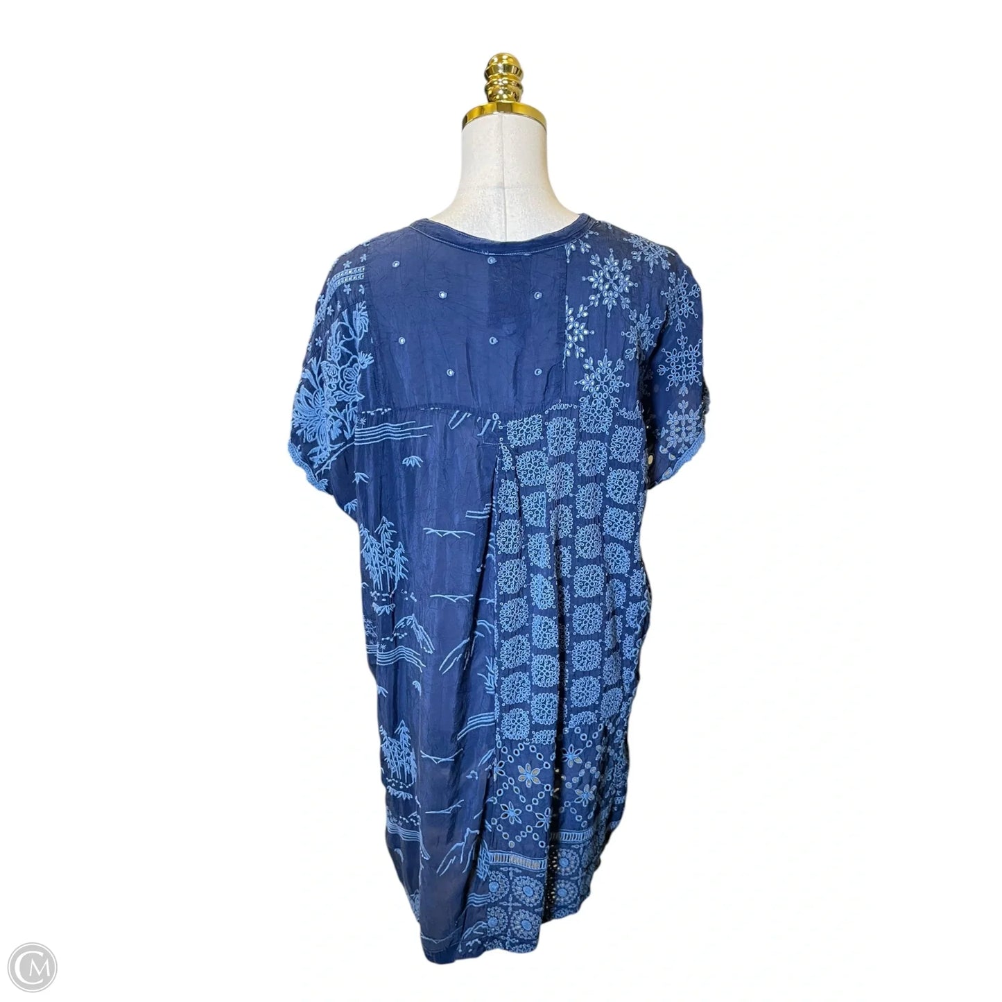 Top Short Sleeve By Johnny Was In Navy, Size: L