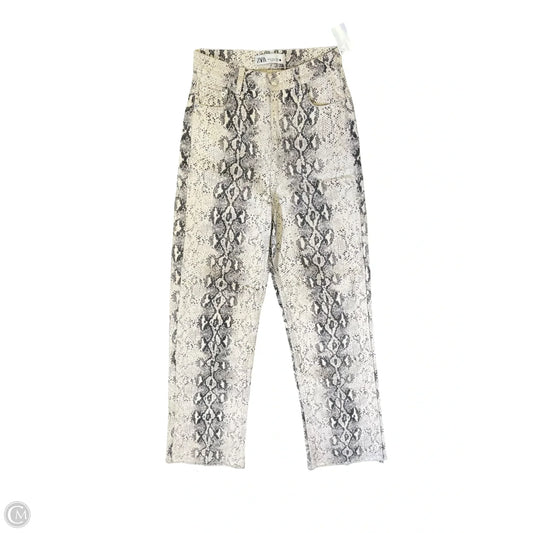 Jeans Straight By Zara In Snakeskin Print, Size: 2