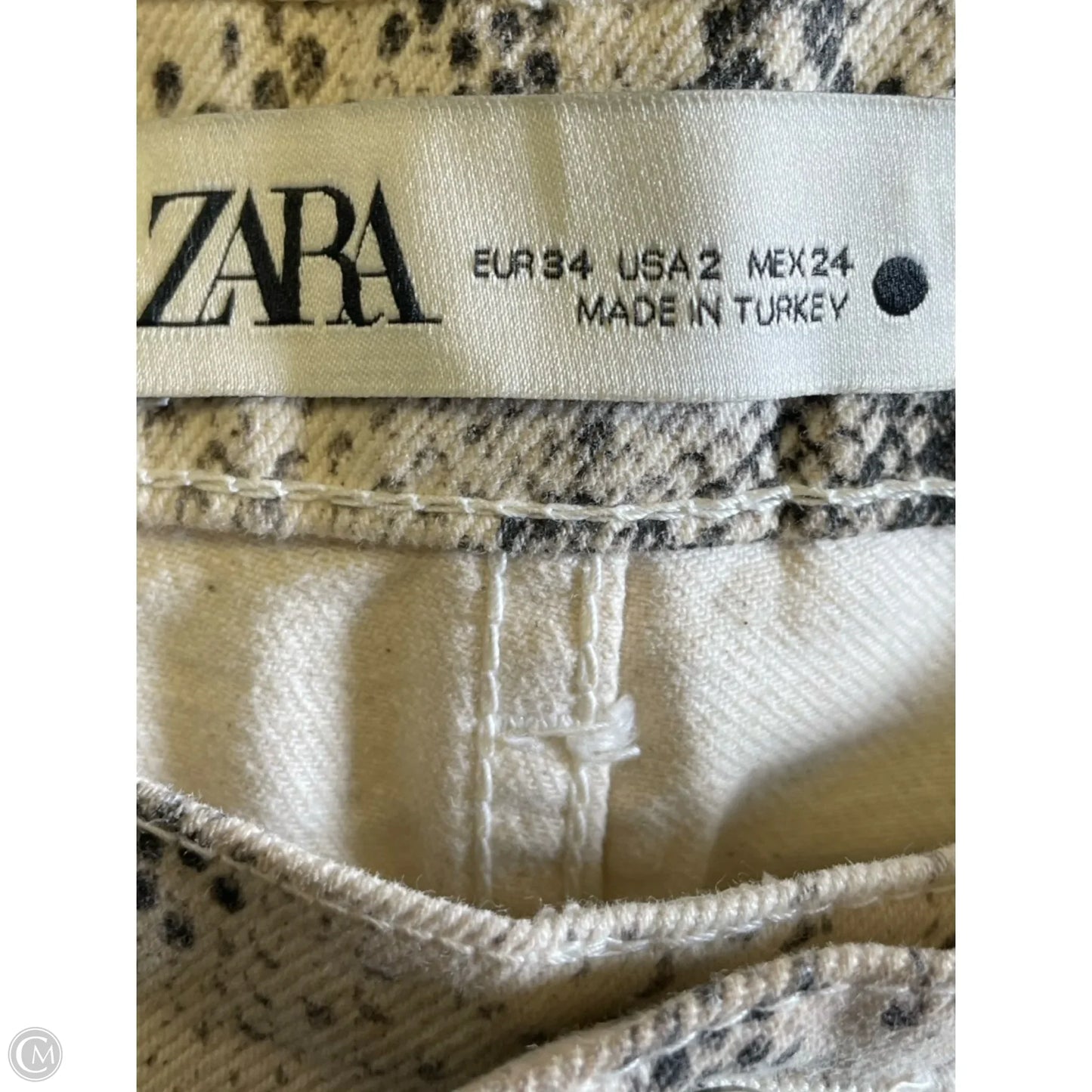 Jeans Straight By Zara In Snakeskin Print, Size: 2
