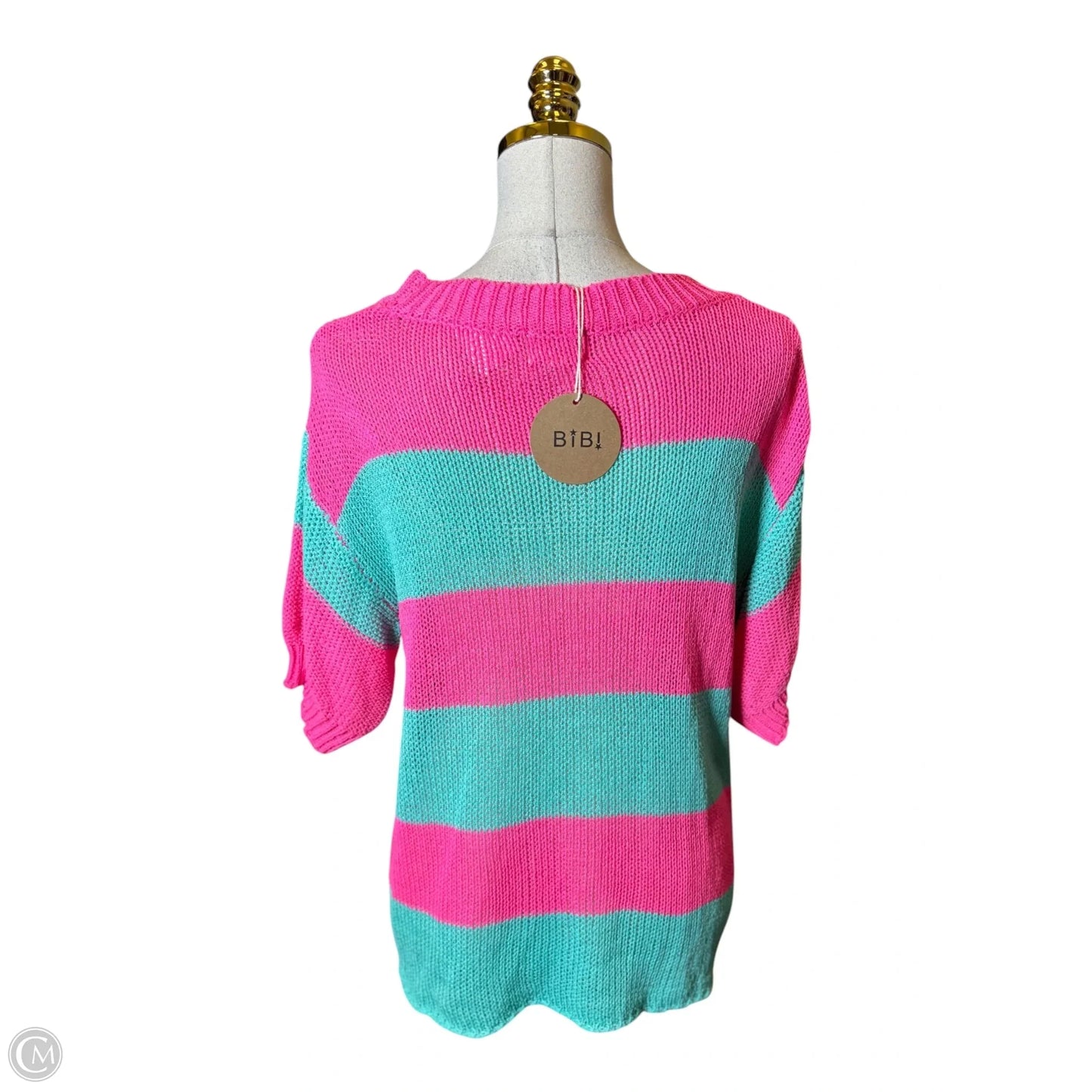 Top Short Sleeve By Bibi In Blue & Pink, Size: M