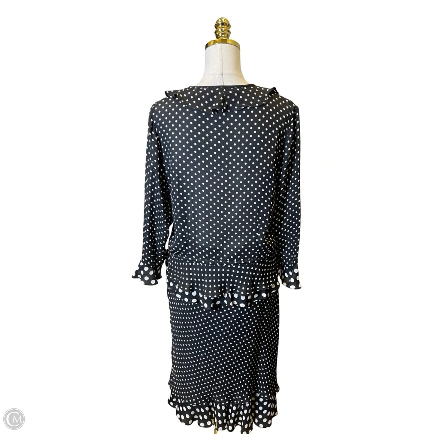 Top 3/4 Sleeve By Clothes Mentor In Polkadot Pattern, Size: 10