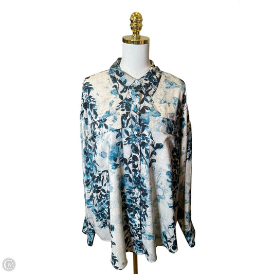 Blouse Long Sleeve By Express In Multi-colored, Size: Xl