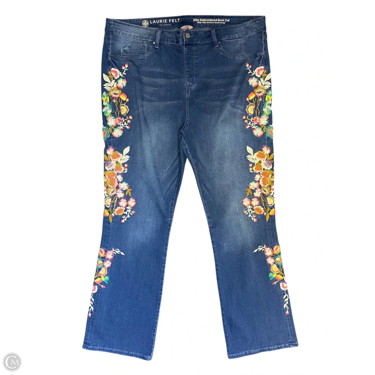 Jeans Boot Cut By Laurie Felt In Blue Denim, Size: 1x