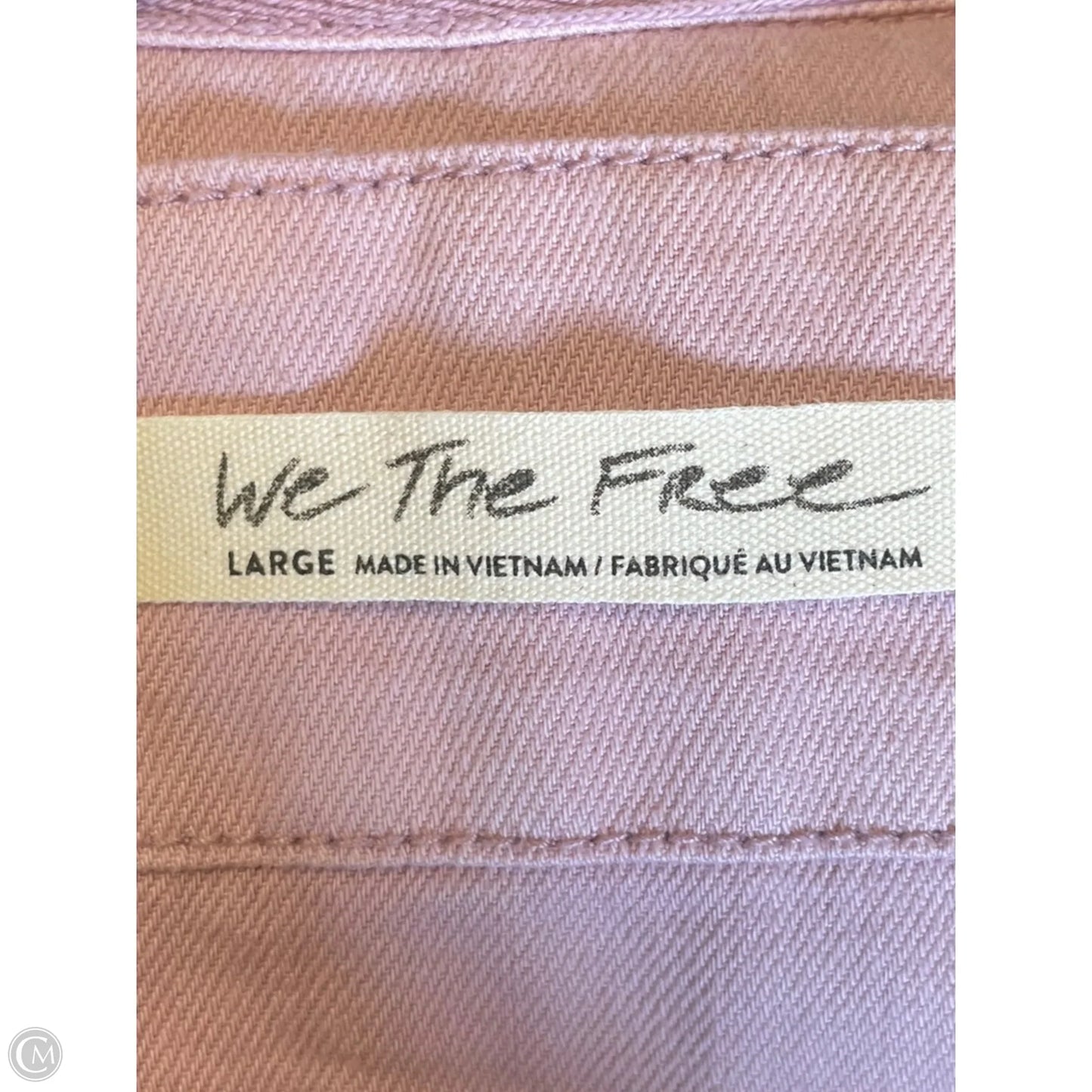 Jacket Denim By Free People In Pink, Size: L