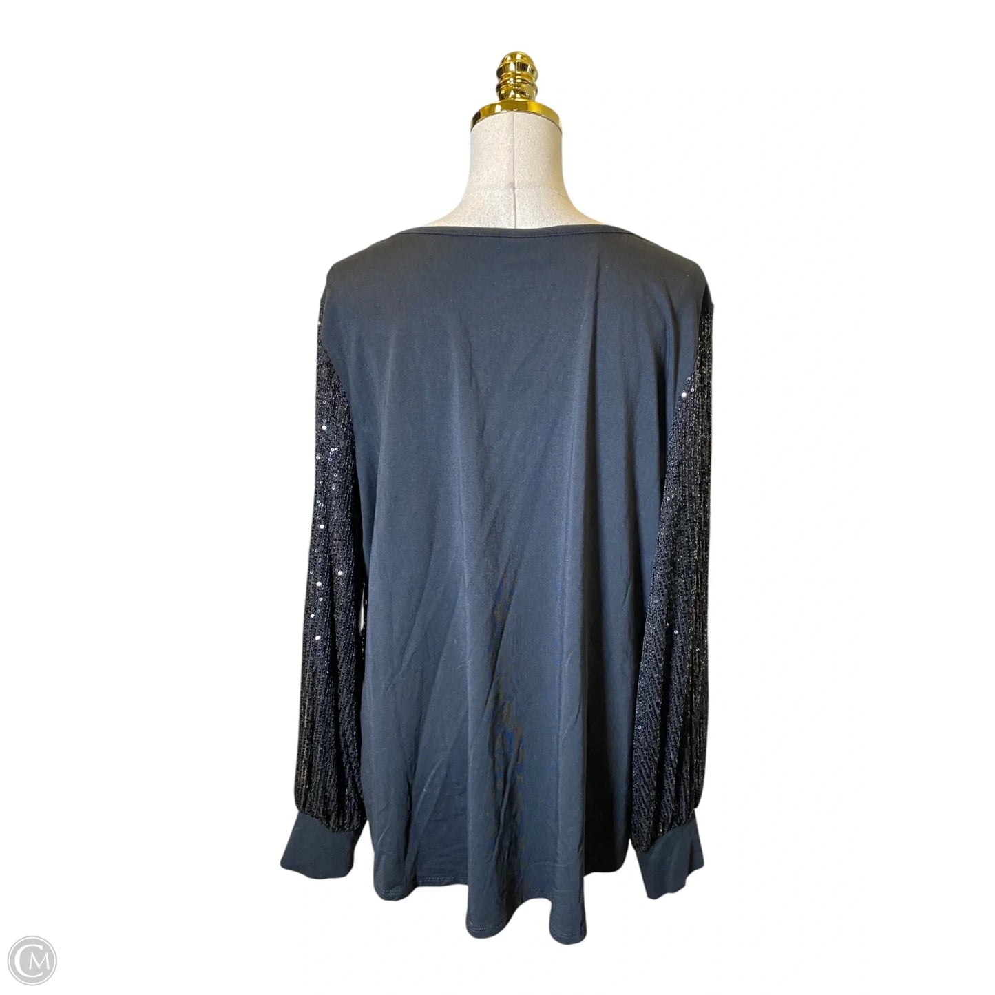 Top Long Sleeve By Belle By Kim Gravel In Black, Size: 2x