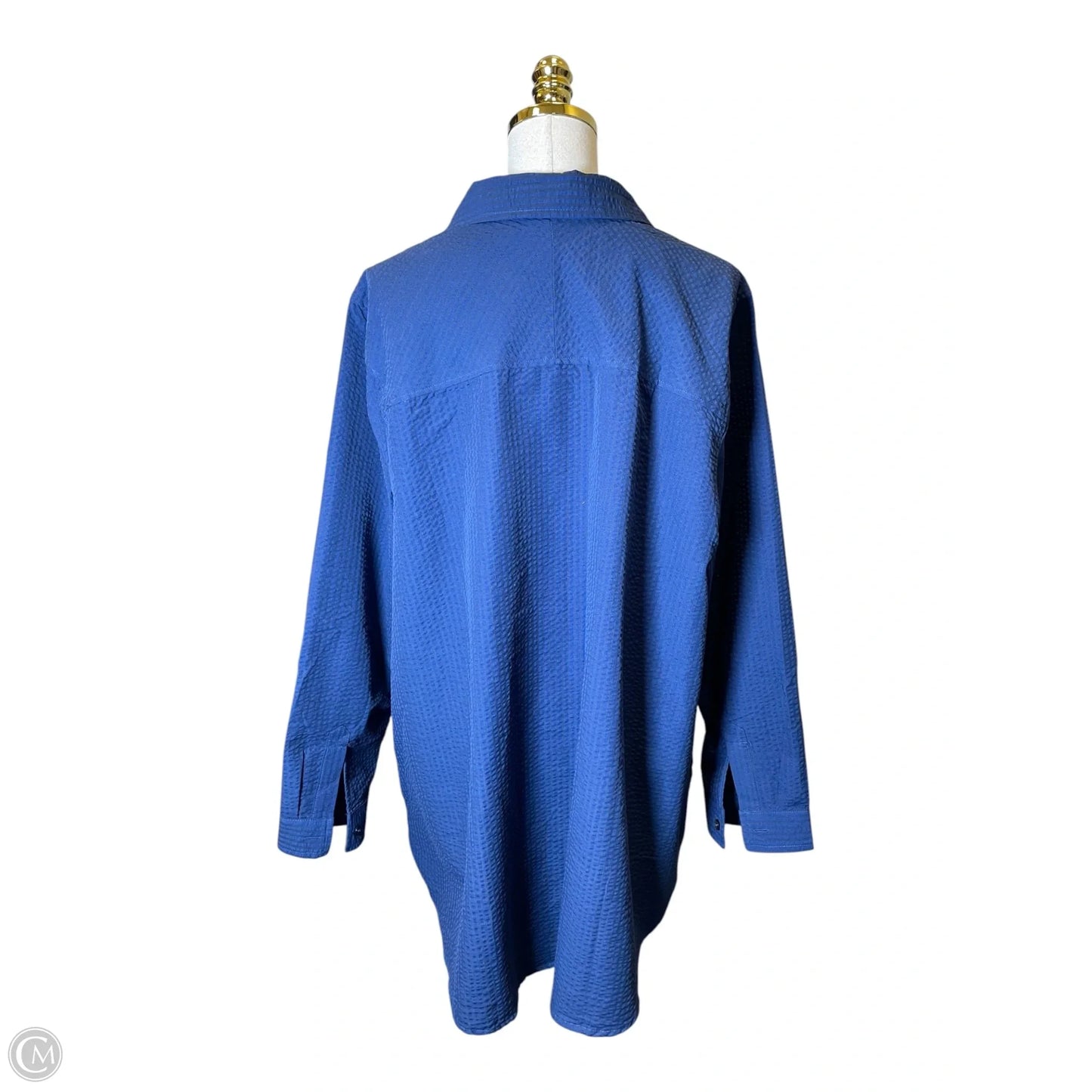 Blouse Long Sleeve By Joan Rivers In Navy, Size: 2x