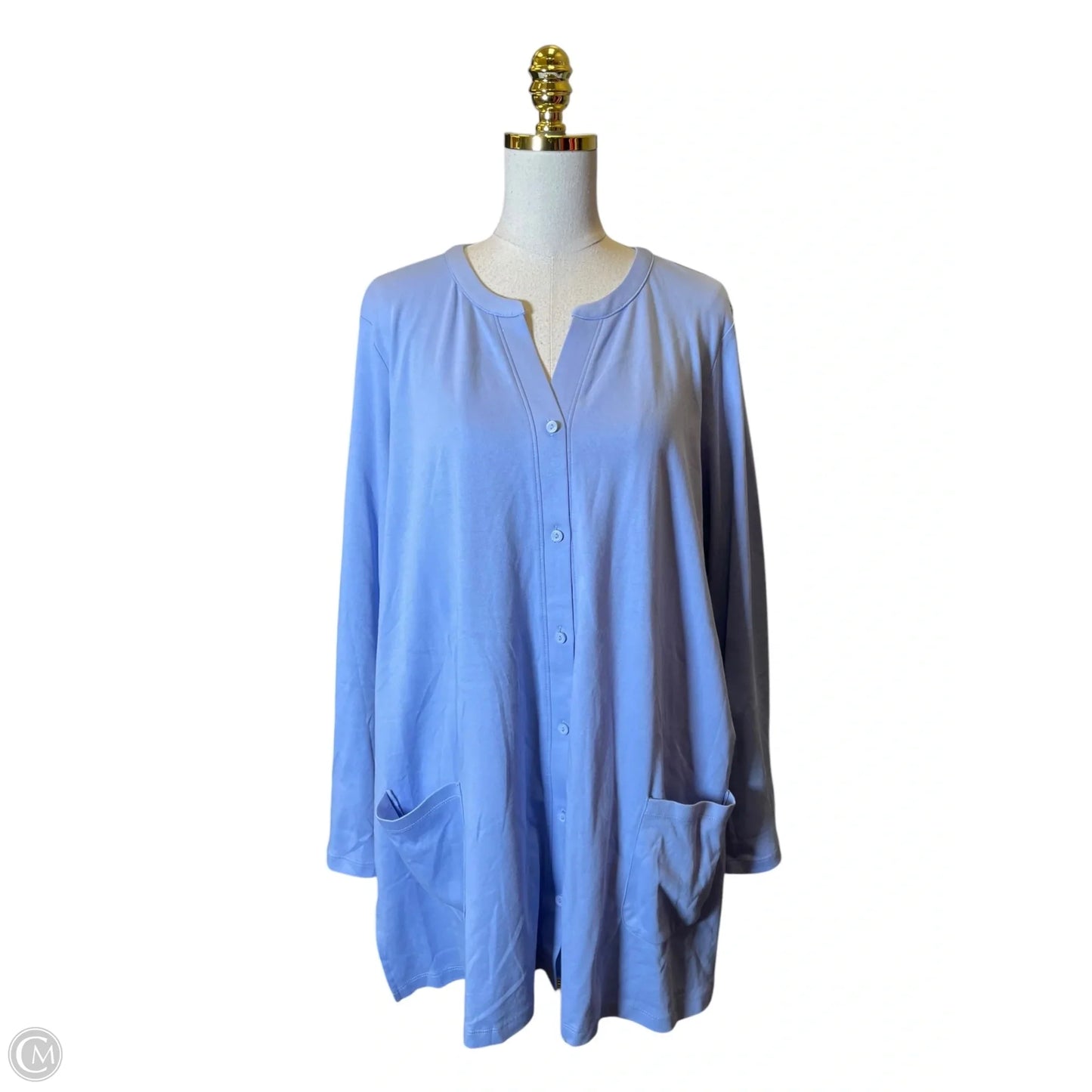 Cardigan By Isaac Mizrahi In Blue, Size: 2x
