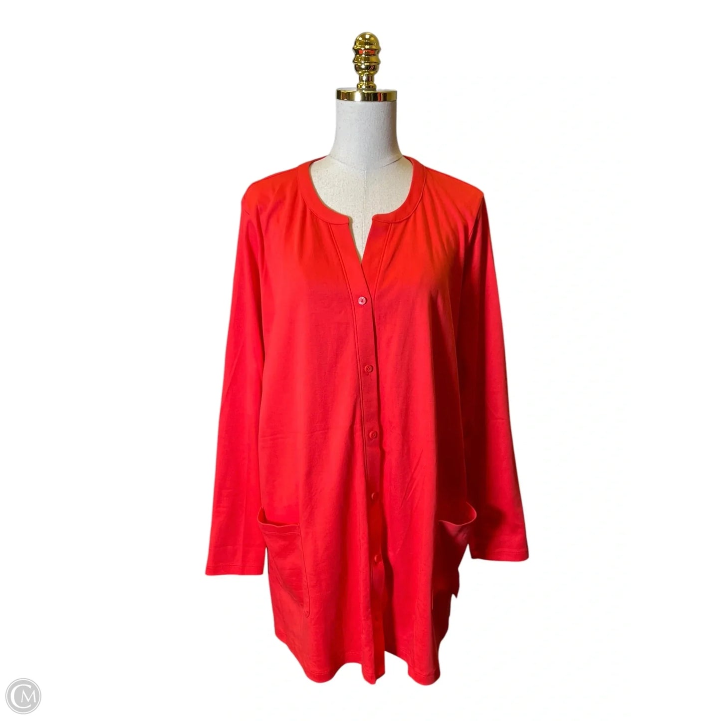 Cardigan By Isaac Mizrahi In Red, Size: 2x