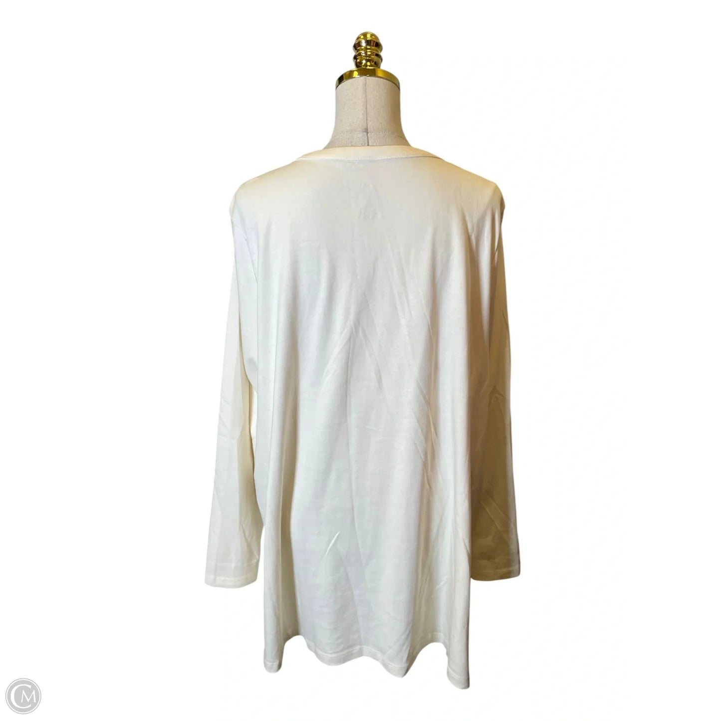 Cardigan By Isaac Mizrahi In Cream, Size: 2x