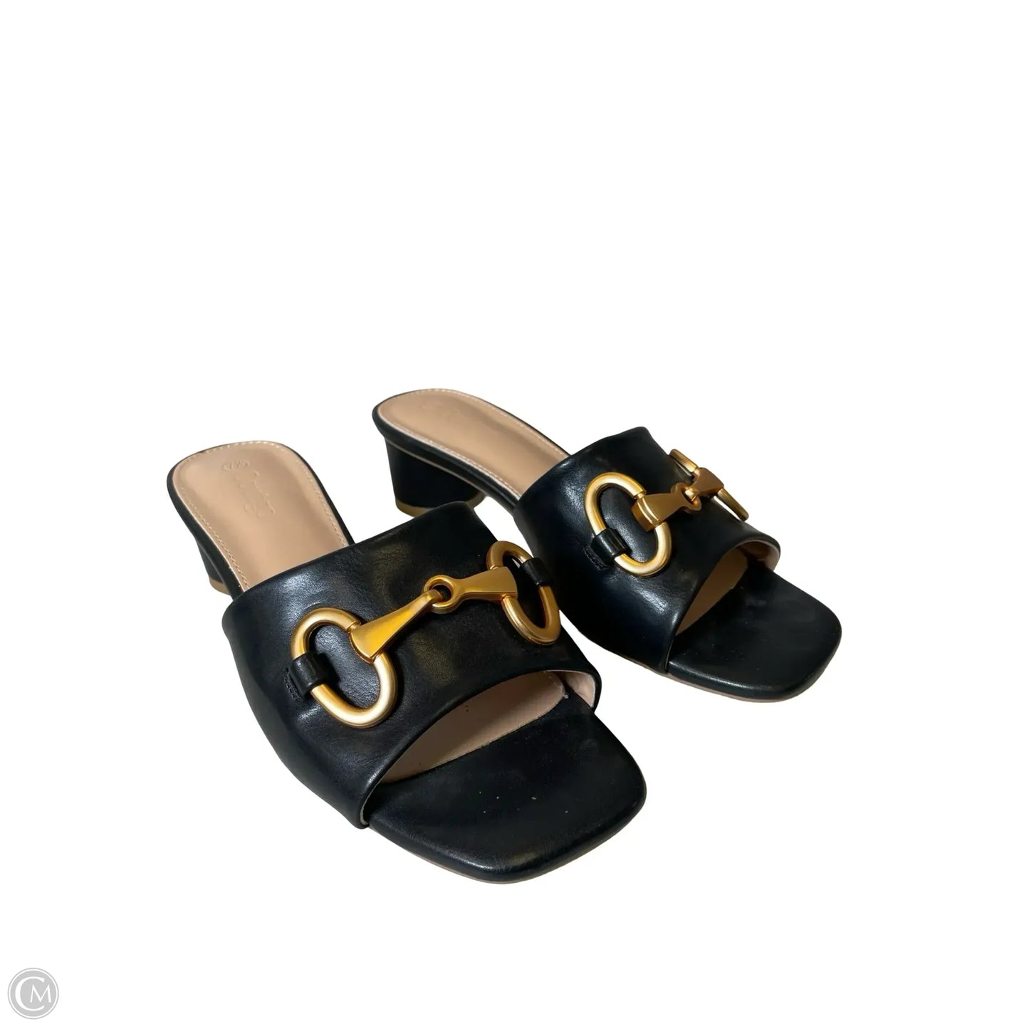 Sandals Heels Block By Clothes Mentor In Black, Size: 7.5