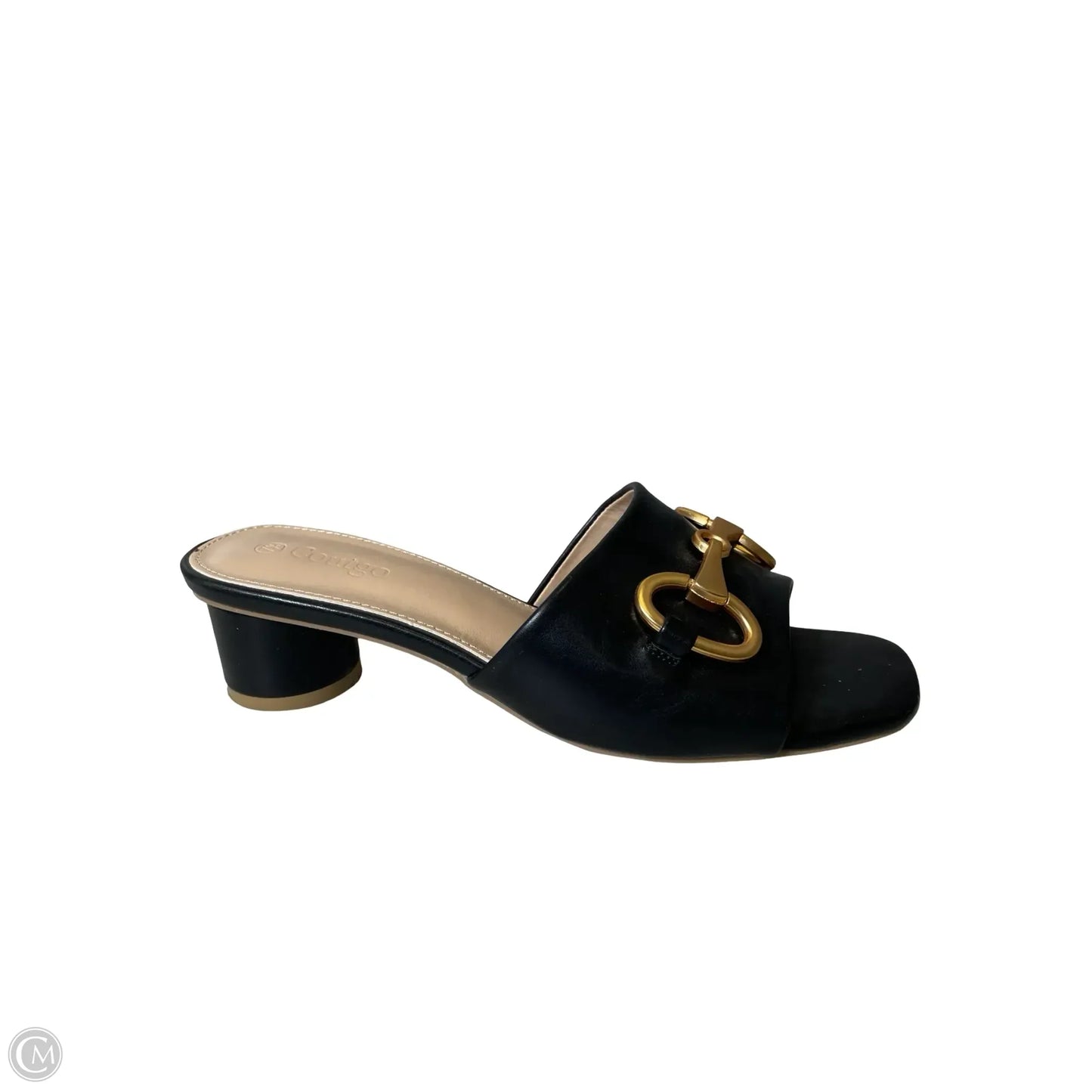 Sandals Heels Block By Clothes Mentor In Black, Size: 7.5