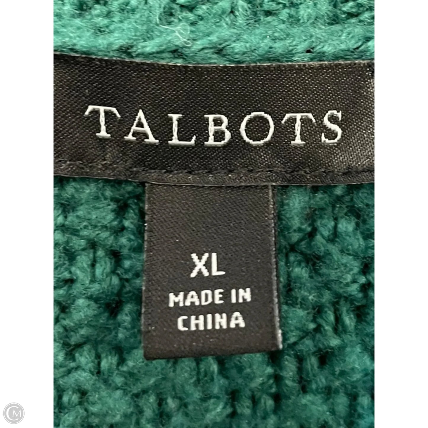 Sweater Cardigan By Talbots In Green, Size: Xl