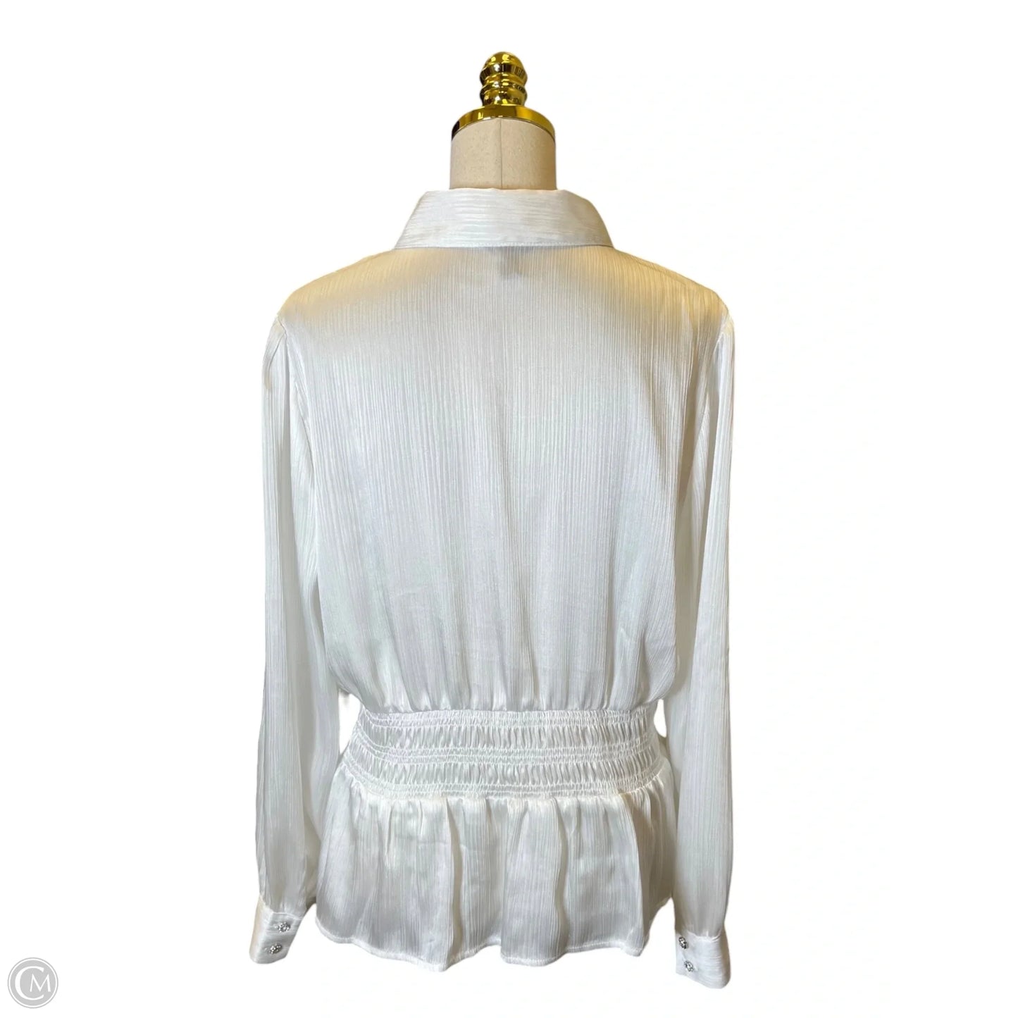 Top Long Sleeve By Versona In White, Size: L
